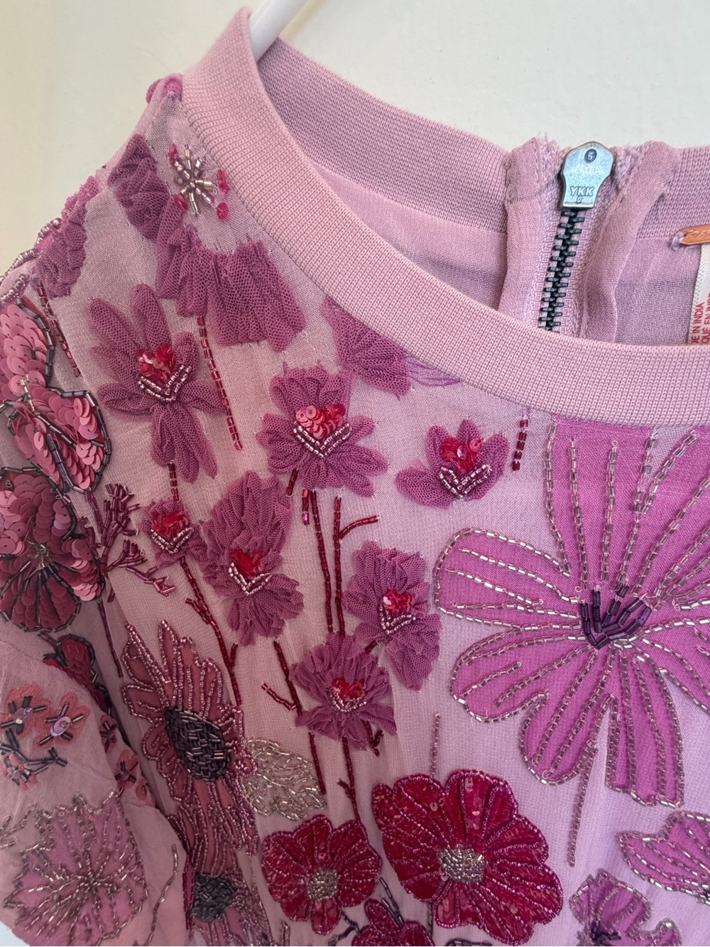 Free People Pink Jewel Embroidered Mini Dress - Picture 9 of 9